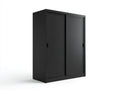 Kleiderschrank aus Holzwerkstoff 140x60x195 cm - Schwarz - Zweitüriger Schwebetürenschrank im minimalistischen Stil für Schlafzimmer