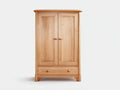 Kleiderschrank aus Holz 120x55x180 cm - Naturholz - Moderner Schrank mit 2 Türen und Schublade