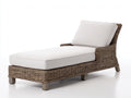 Sonnenliege aus Polyrattan und Stoff 188x80x90 cm - Braun-Beige - Gepolsterte Gartenliege mit Armlehnen und geneigter Rückenlehne im modernen Landhausstil für Garten und Terrasse