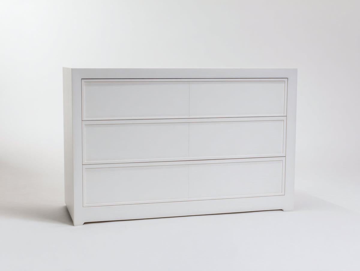 Kommode mit Schubladen aus Holz 150x45x80 cm - Weiß - Modernes Sideboard mit 3 Schubladen für Schlafzimmer und Wohnzimmer