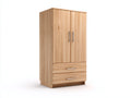 Kleiderschrank aus Holzwerkstoff 110x55x190 cm - Naturfarben - Zweitüriger Schlafzimmerschrank mit zwei Schubladen im modernen Stil für Schlafzimmer