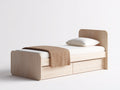 Einzelbett aus Holzwerkstoff 210x100x95 cm - Natur - mit 2 Schubladen und abgerundeten Kanten