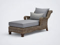 Sonnenliege aus Polyrattan 180x88x95 cm - Braun-Grau - gepolsterte Liegefläche mit Armlehnen