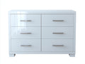 Kommode mit Schubladen Hochglanz Fronten 120x40x75 cm - Weiß - modernes Design