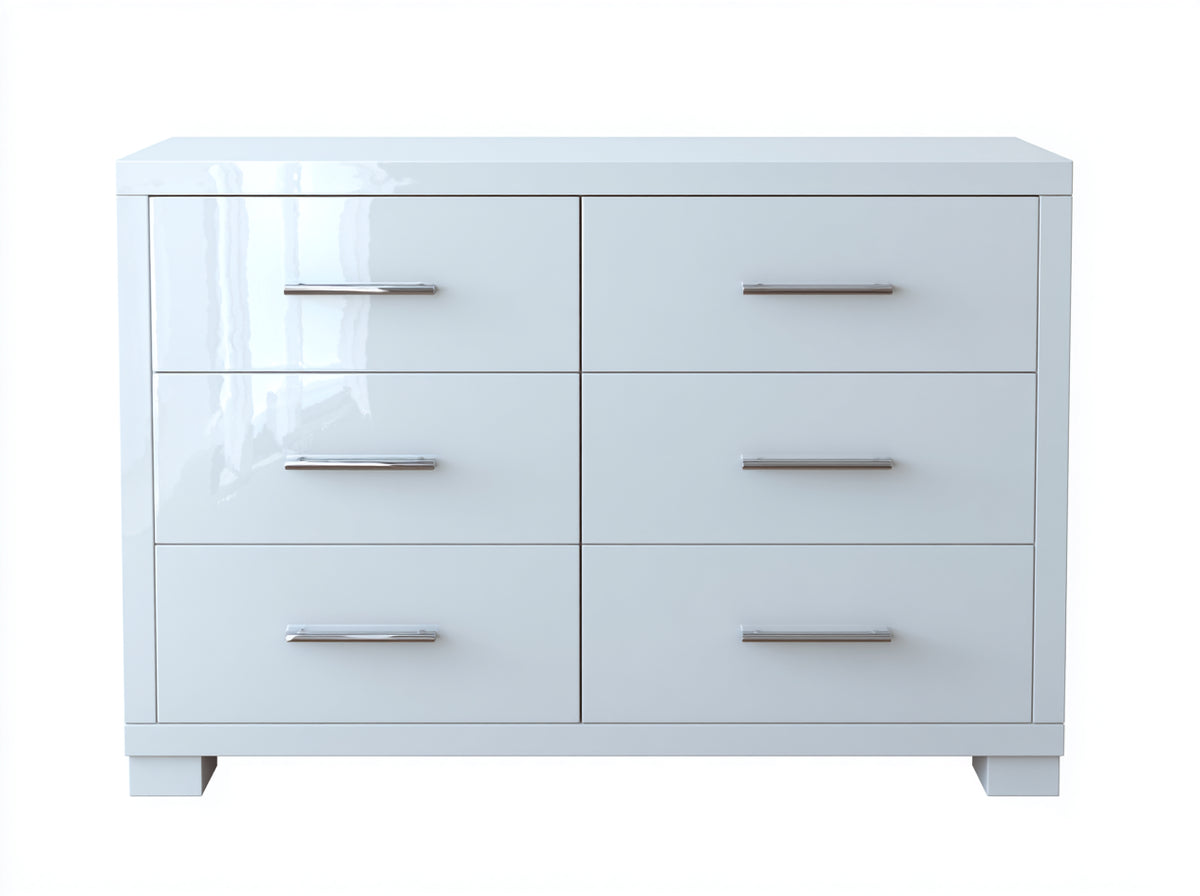 Kommode mit Schubladen Hochglanz Fronten 120x40x75 cm - Weiß - modernes Design